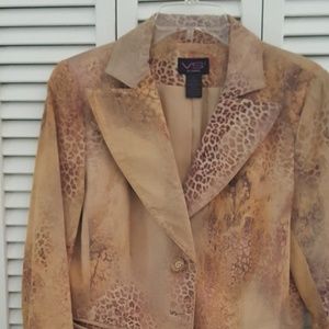 Print leather jacket